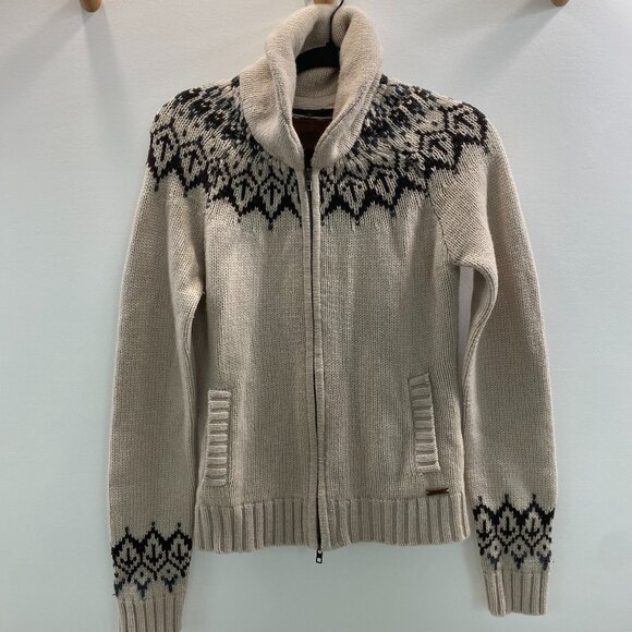 Roots Canadian Knit Zip Up Sweater Size M - Picture 1 of 3